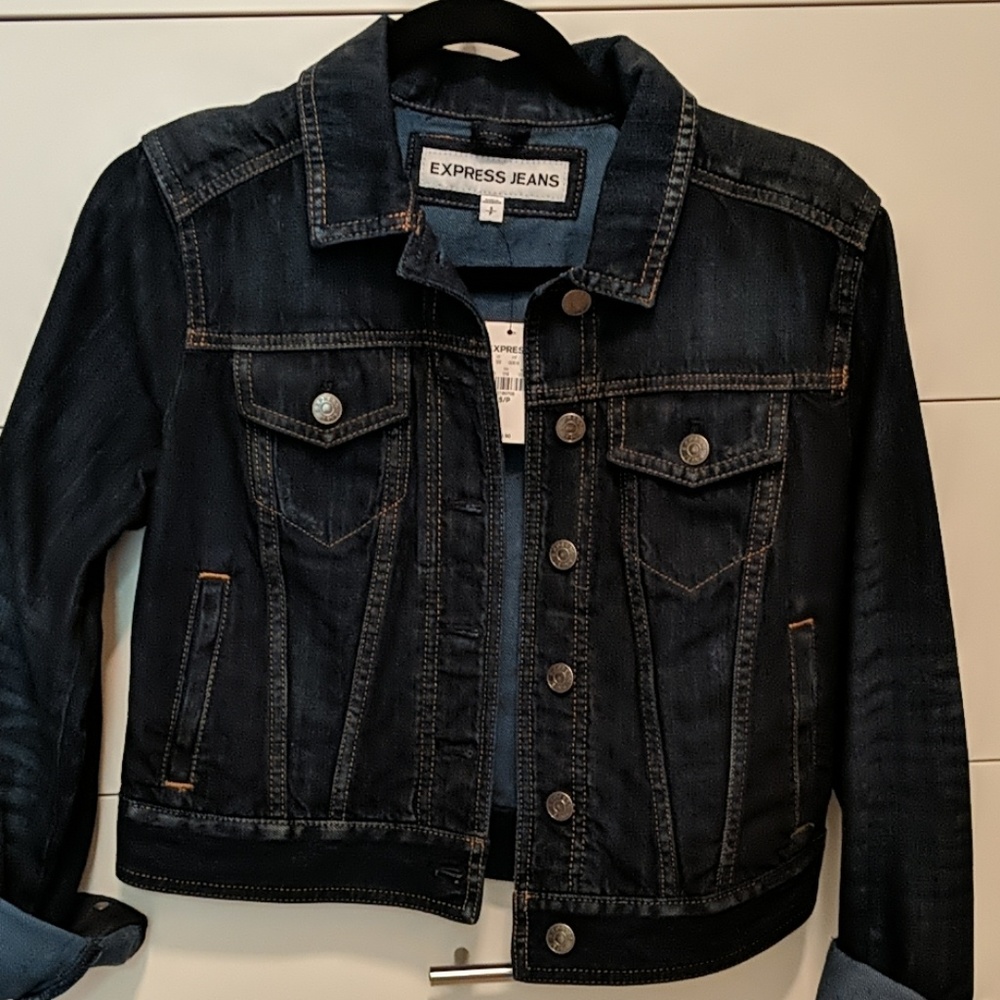 Express Dark Blue Denim Jacket in S